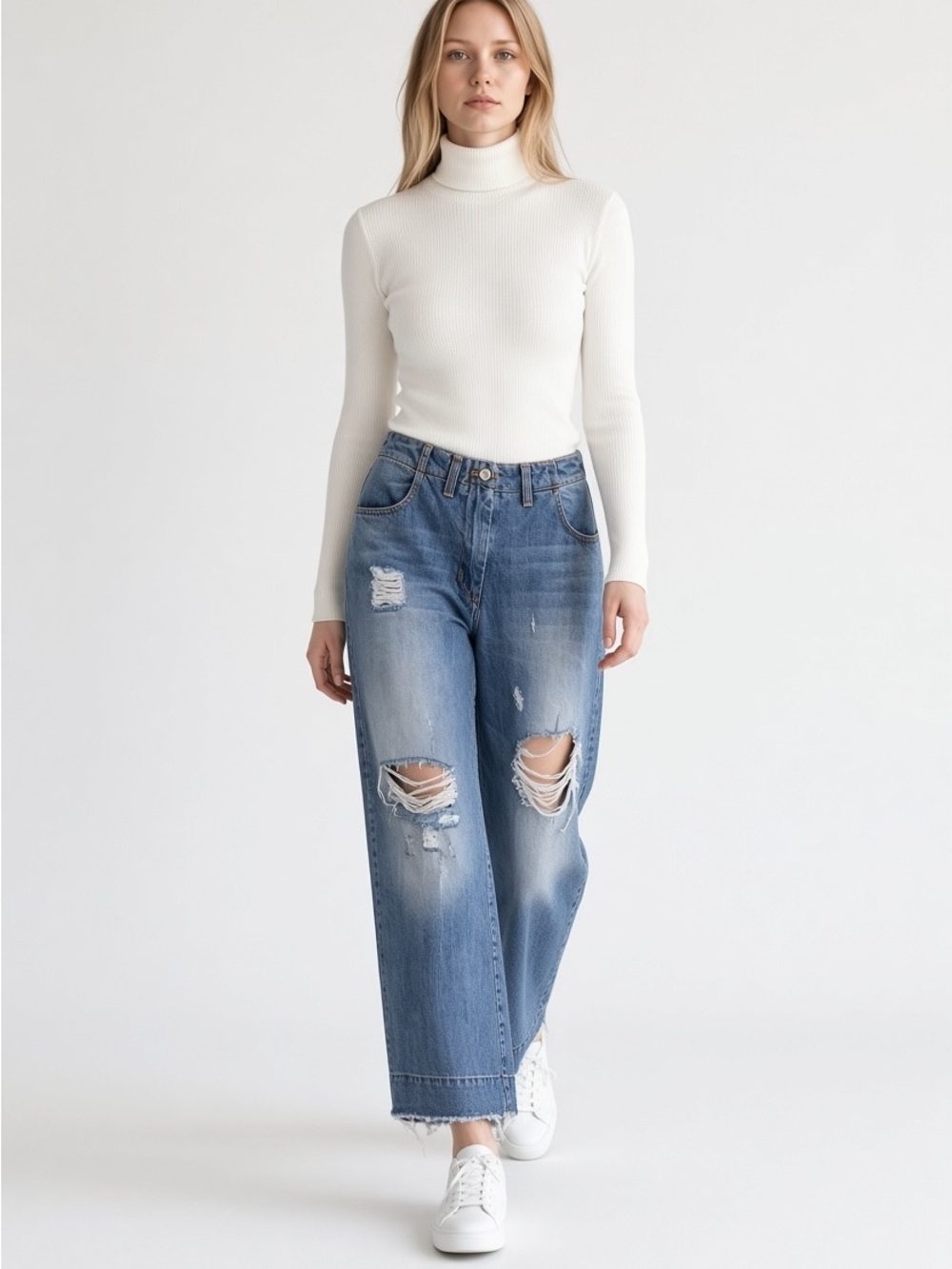 DESTROYED WIDE LEG JEANS BY DIXIE